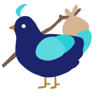 I like men, a navy and aqua chicken