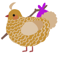 A gold and beige chicken with a lace pattern