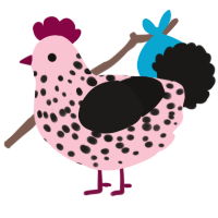 A rose and sable chicken with a speckle pattern