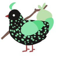 A sable and spring chicken with a speckle pattern