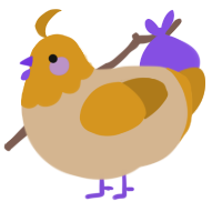 A beige and ochre chicken with a head pattern