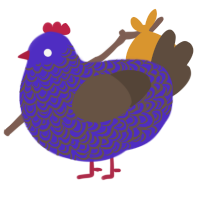 (unnamed), a indigo and bark chicken with a double-lace pattern