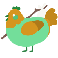 A spring and ochre chicken with a head pattern