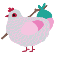 A mist and pink chicken with a lace pattern