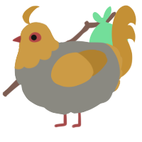 A ash and gold chicken with a head pattern