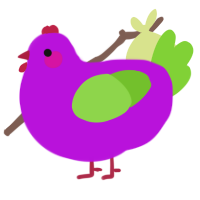 A amethyst and grass chicken