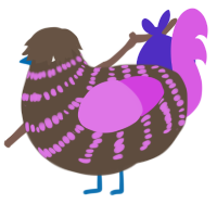 Strawberry Crème, a bark and orchid chicken with a bar pattern