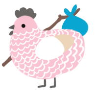 A rose and cream chicken with a lace pattern