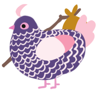 A overcast and rose chicken with a lace pattern