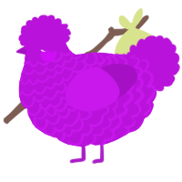 A amethyst chicken with a lace pattern