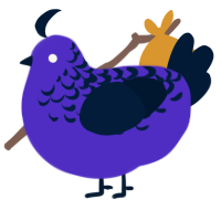 A indigo and tumblr chicken with a half-lace pattern