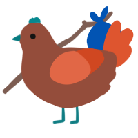 A russet and vermilion chicken