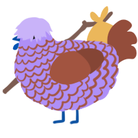 A lilac and russet chicken with a lace pattern