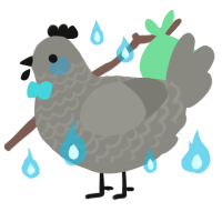 A ash chicken with a lace pattern