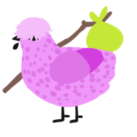 A lavender and orchid chicken with a speckle pattern