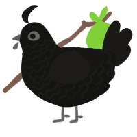 A black and sable chicken with a lace pattern