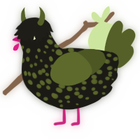 A sable and olive chicken with a speckle pattern