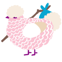 A rose and cream chicken with a lace pattern