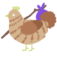 A beige and brown chicken with a bar pattern