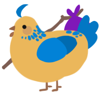 A honey and sapphire chicken with a neck-speckle pattern