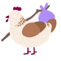 A cream and brown chicken with a neck-band pattern