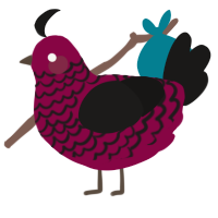 A maroon and sable chicken with a lace pattern
