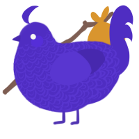 A indigo chicken with a double-lace pattern