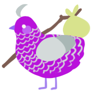 A amethyst and silver chicken with a lace pattern