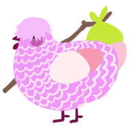A lavender and rose chicken with a lace pattern