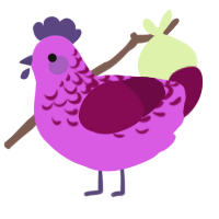 A orchid and wine chicken with a half-lace pattern