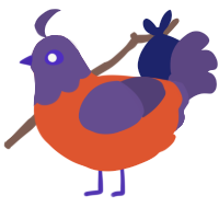 피넛 버터 앤드 젤리 샌드위치, a vermilion and overcast chicken with a head pattern