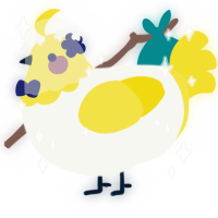 A white and yellow chicken with a head pattern