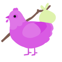 A orchid chicken with a head pattern