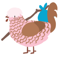 fragile, a rose and brown chicken with a lace pattern