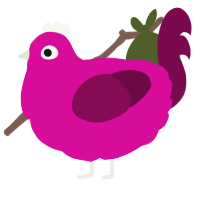 A fuchsia and wine chicken