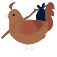 A brown and russet chicken with a half-lace pattern