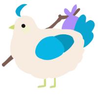 A cream and cerulean chicken