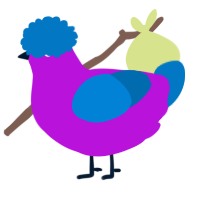 A amethyst and sapphire chicken