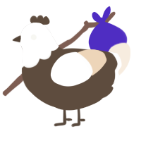 A bark and cream chicken with a head pattern