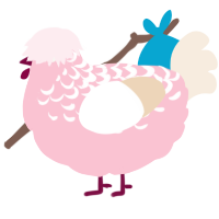 A rose and cream chicken with a half-lace pattern