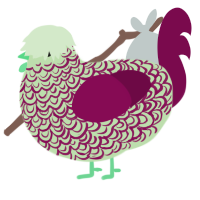Gem, a gluppy and wine chicken with a double-lace pattern