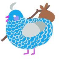 A sky and silver chicken with a lace pattern