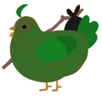 A olive and leaf chicken with a double-lace pattern