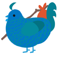 A sapphire and sea chicken with a lace pattern