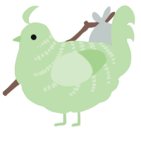 A gluppy chicken with a half-bar pattern