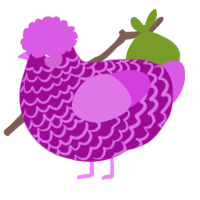 A plum and orchid chicken with a lace pattern
