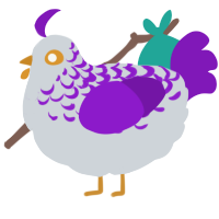 A mist and violet chicken with a half-lace pattern