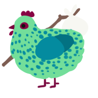 A spring and sea chicken with a speckle pattern