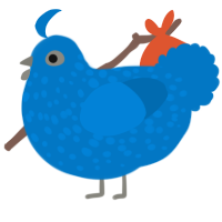 A sapphire chicken with a speckle pattern