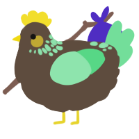 A bark and spring chicken with a neck-speckle pattern